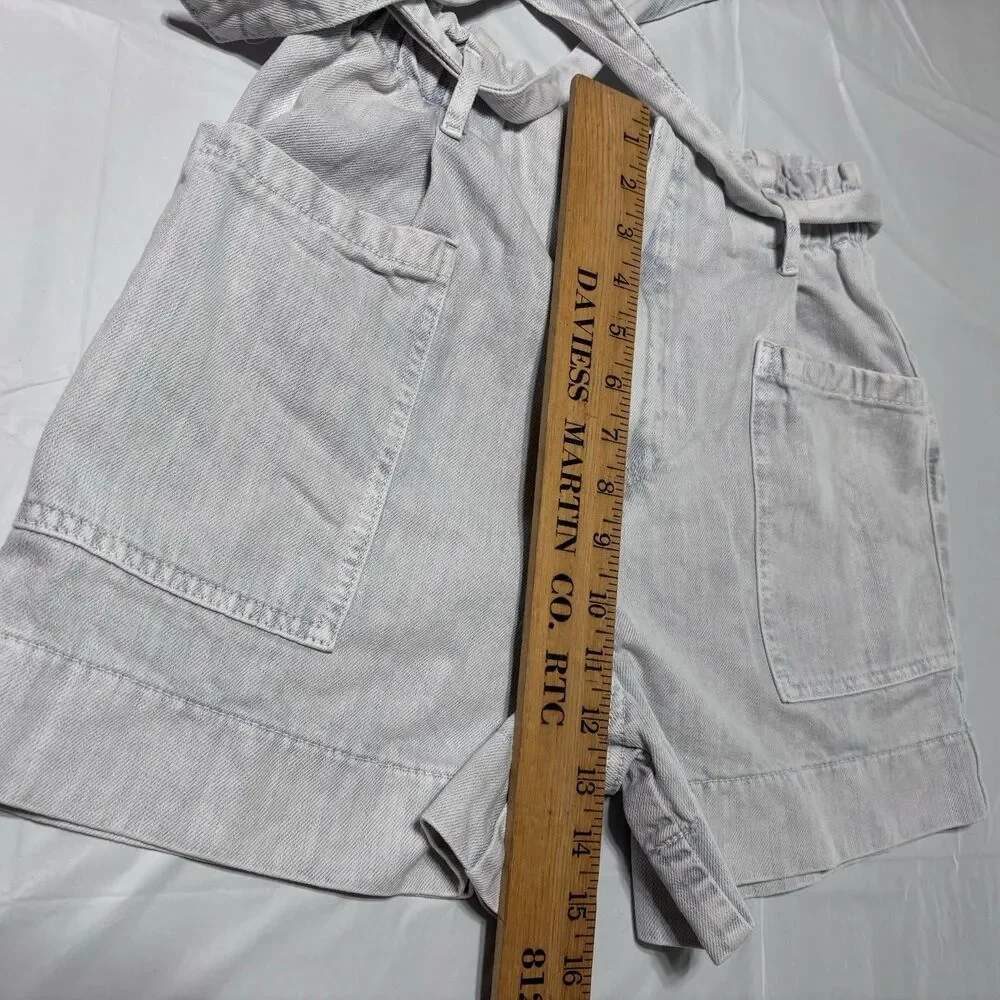 Pilcro Anthropologie Denim Shorts Women Elastic Waist Tie Light Wash Casual 27 - Picture 7 of 13
